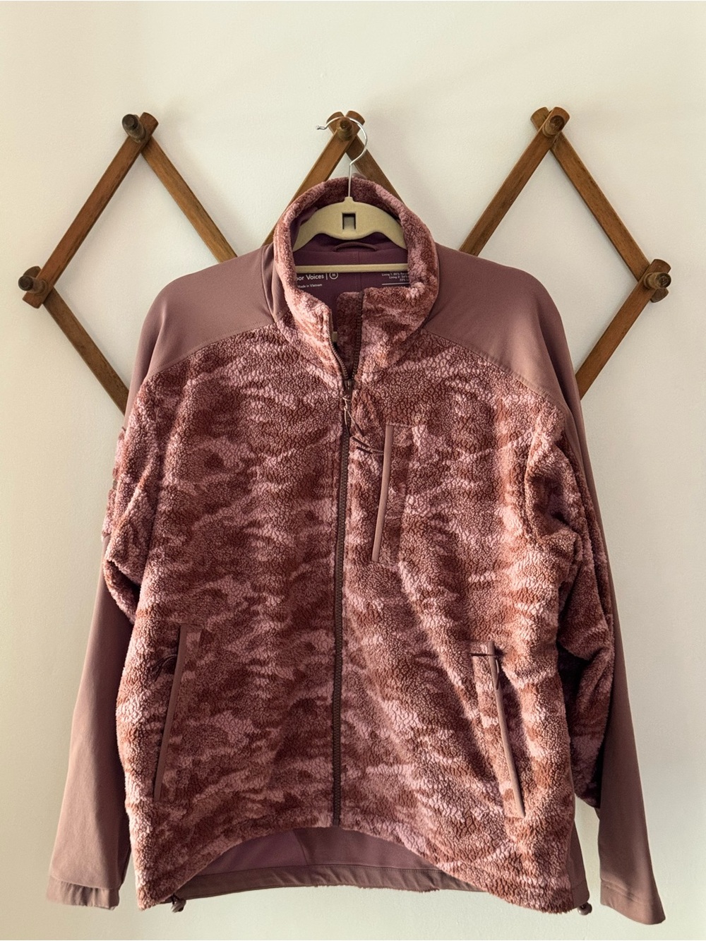 Outdoor Voices Rose Mauve Plush Sherpa Jacket